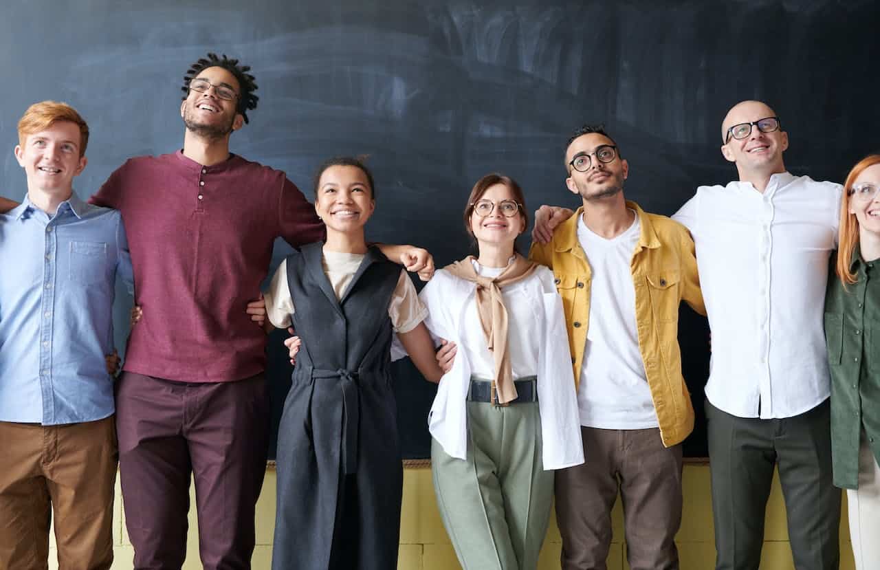 people taking group picture