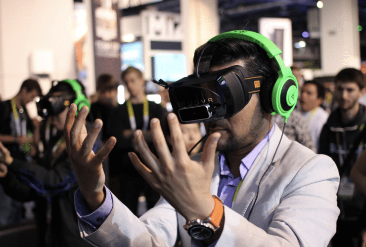 Man using VR headset